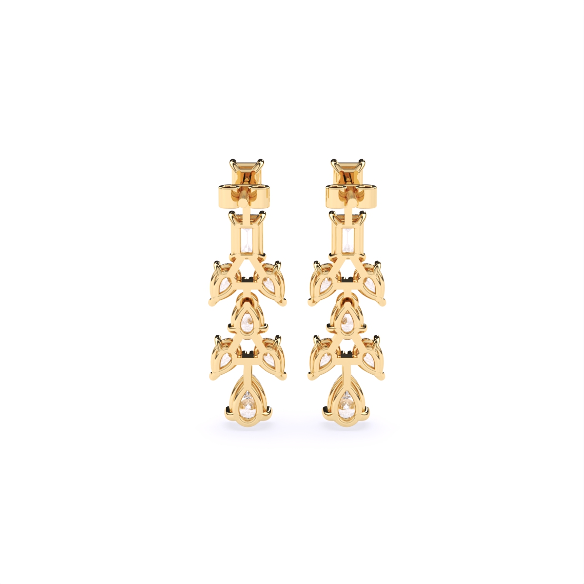 Glamorous Multi-Cut Lab Diamond Drop Earrings