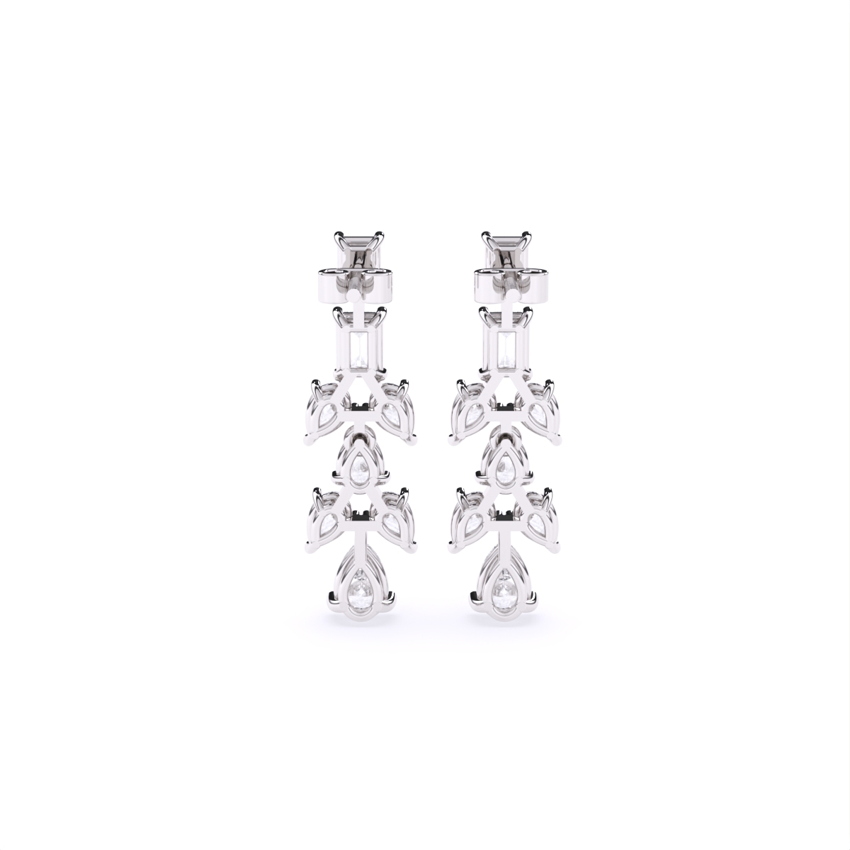 Glamorous Multi-Cut Lab Diamond Drop Earrings