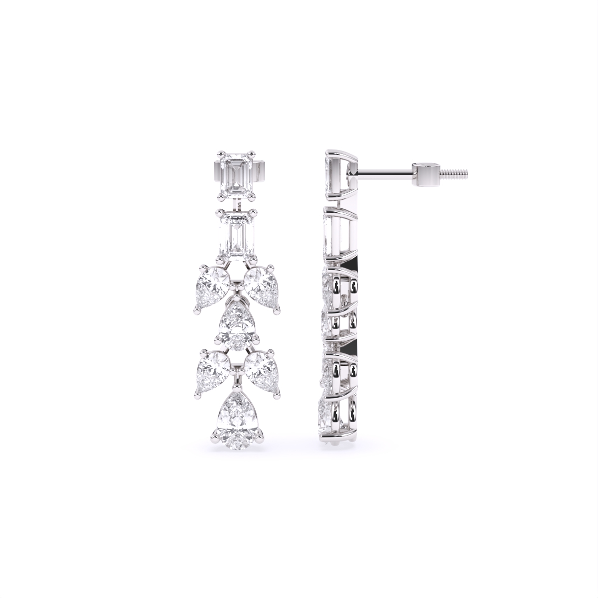 Glamorous Multi-Cut Lab Diamond Drop Earrings