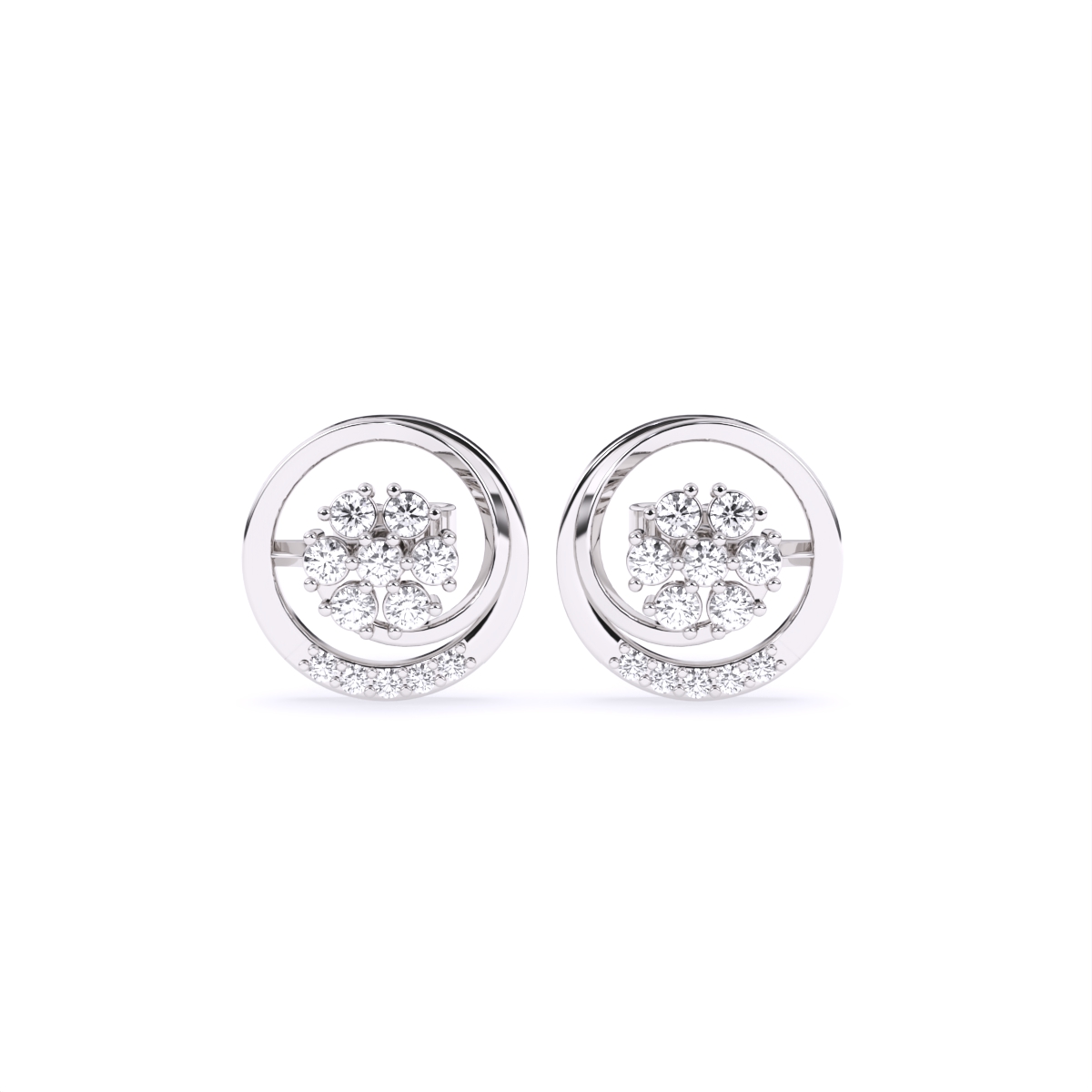 Sparkling Classic Lab Diamond Cluster Studs