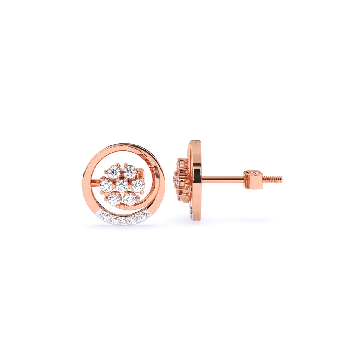 Sparkling Classic Lab Diamond Cluster Studs