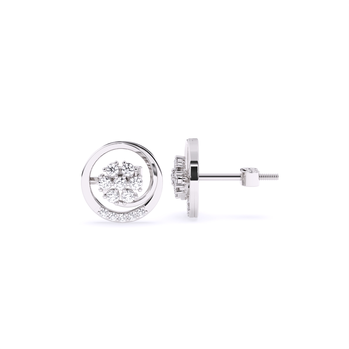Sparkling Classic Lab Diamond Cluster Studs