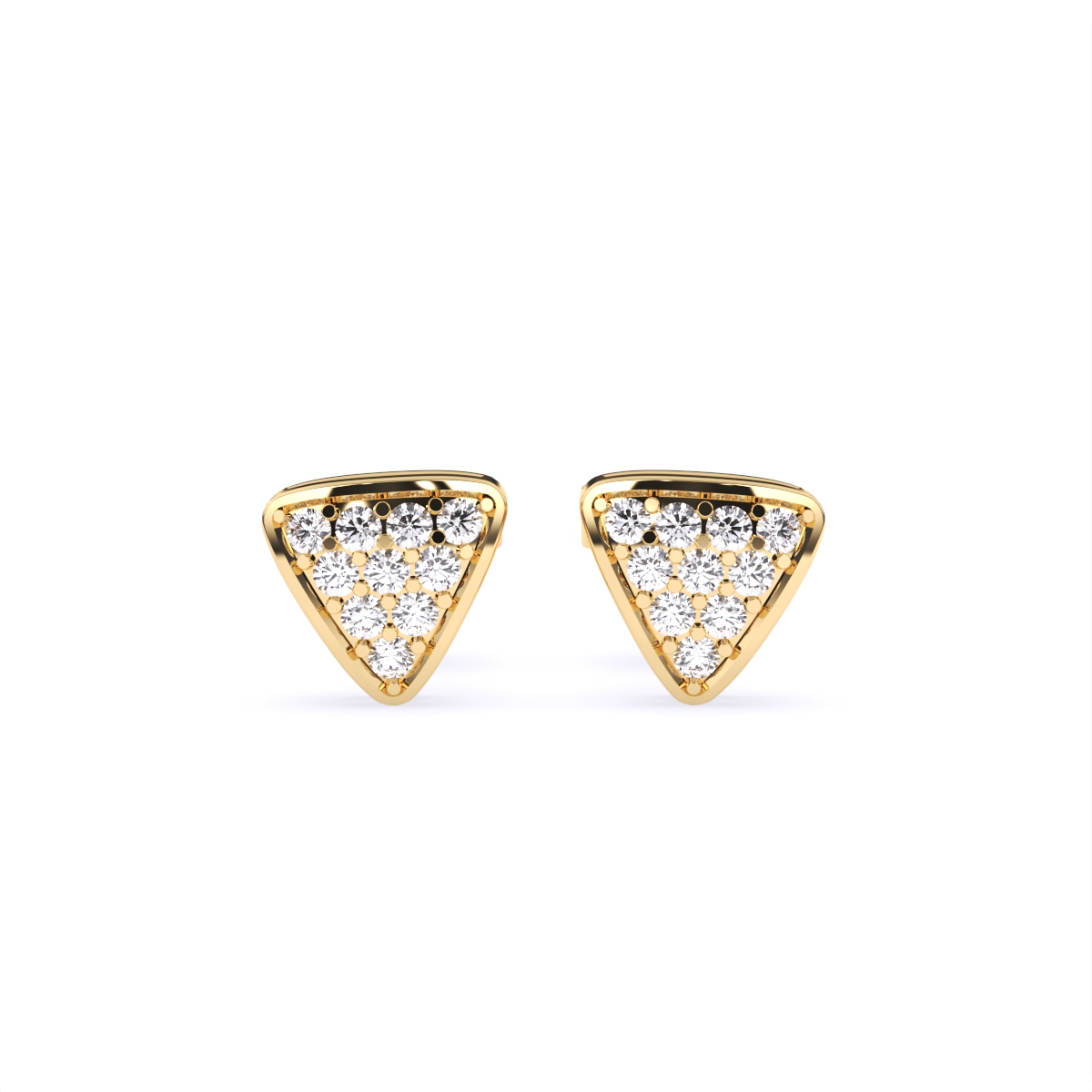 Delicate Triangle Lab Diamond Stud Earrings