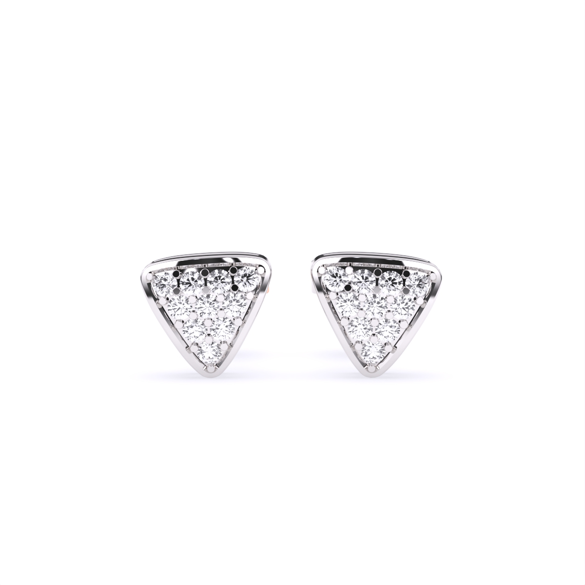 Delicate Triangle Lab Diamond Stud Earrings