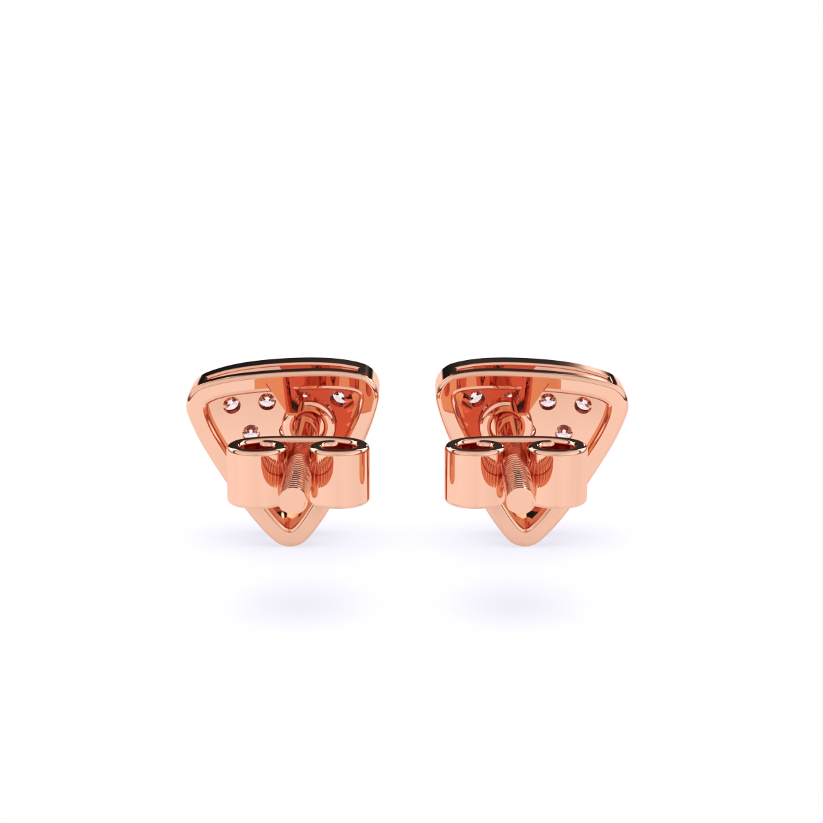 Delicate Triangle Lab Diamond Stud Earrings