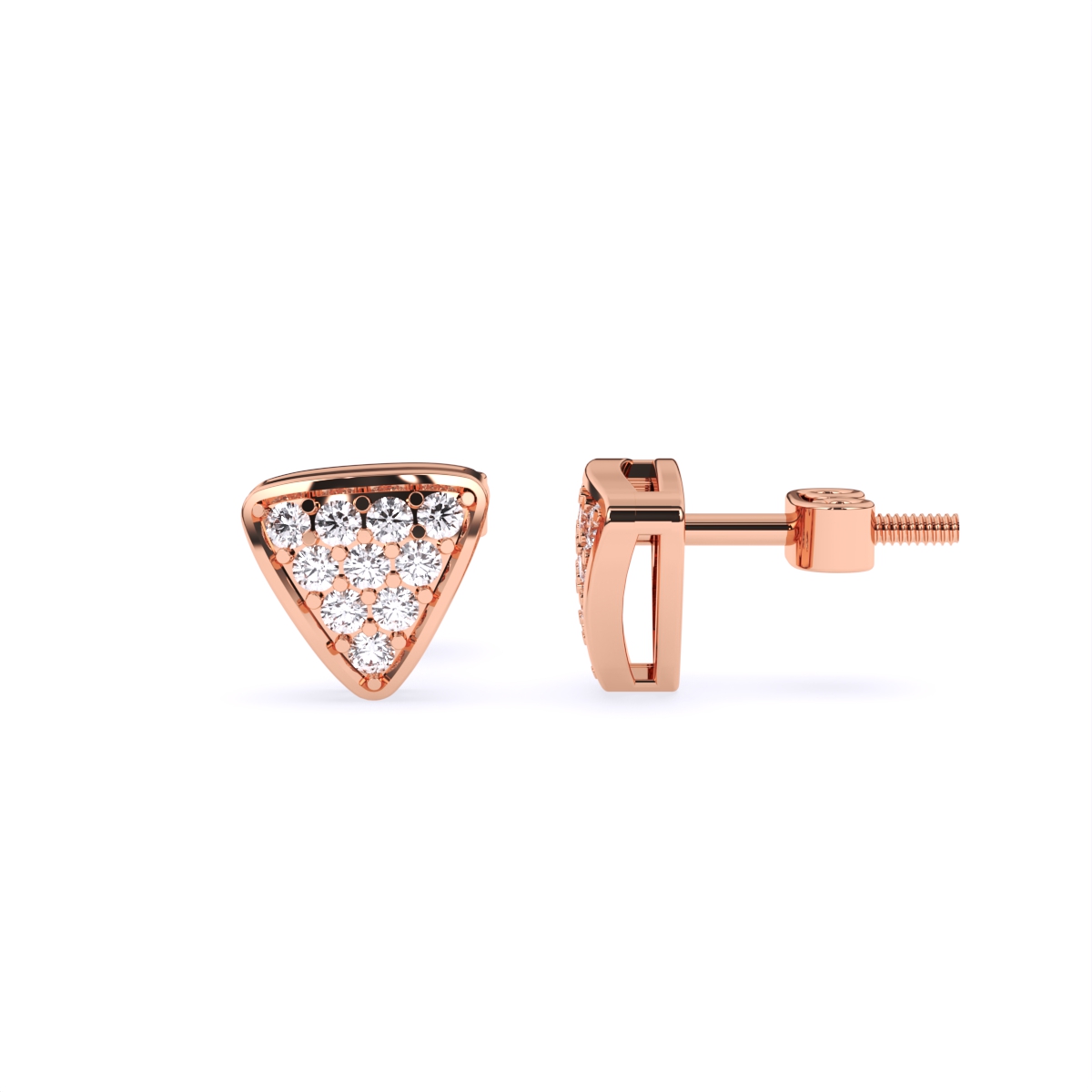 Delicate Triangle Lab Diamond Stud Earrings