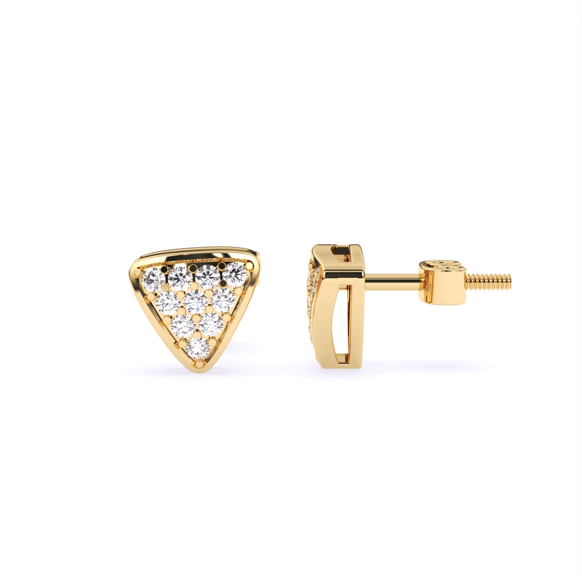 Delicate Triangle Lab Diamond Stud Earrings