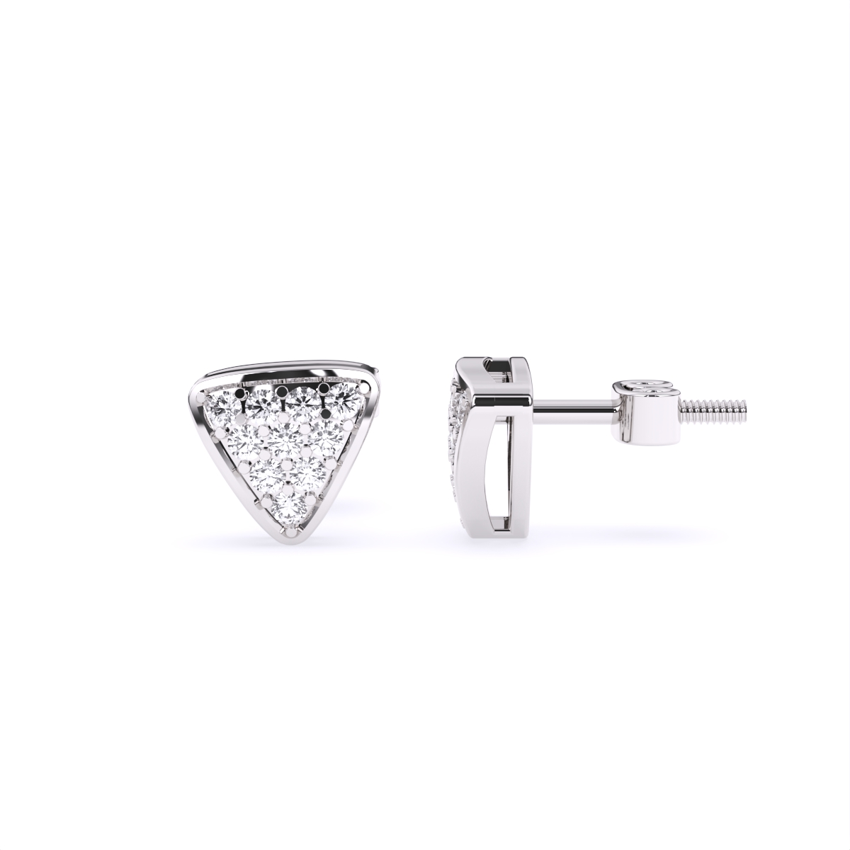 Delicate Triangle Lab Diamond Stud Earrings