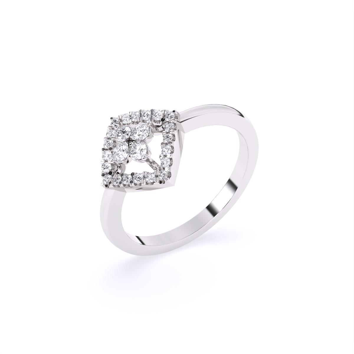 Dainty Square Lab Grown Diamond Ring