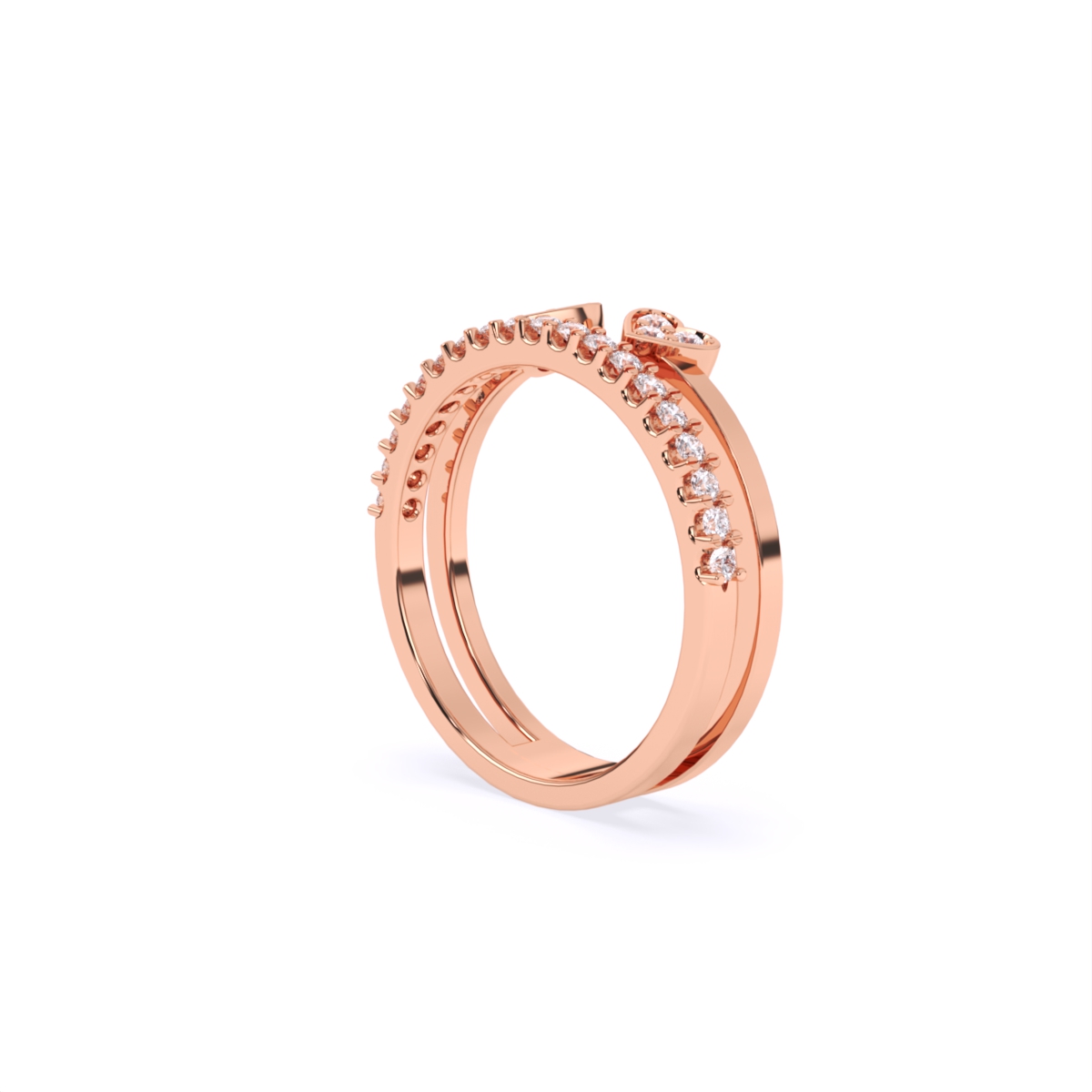 Round Heart Lab Grown Diamond Engagement Ring