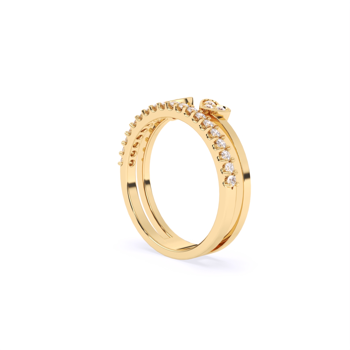 Round Heart Lab Grown Diamond Engagement Ring