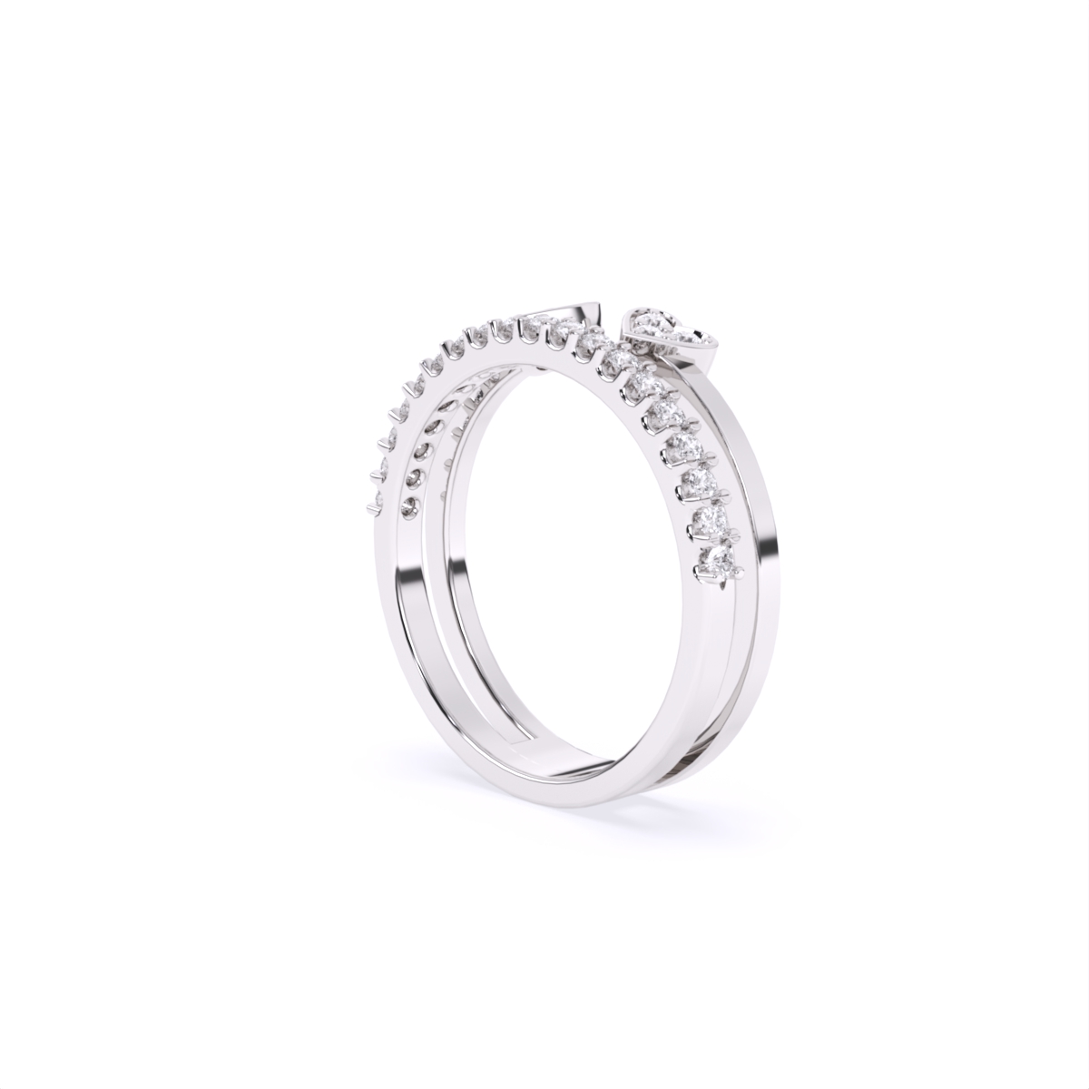 Round Heart Lab Grown Diamond Engagement Ring