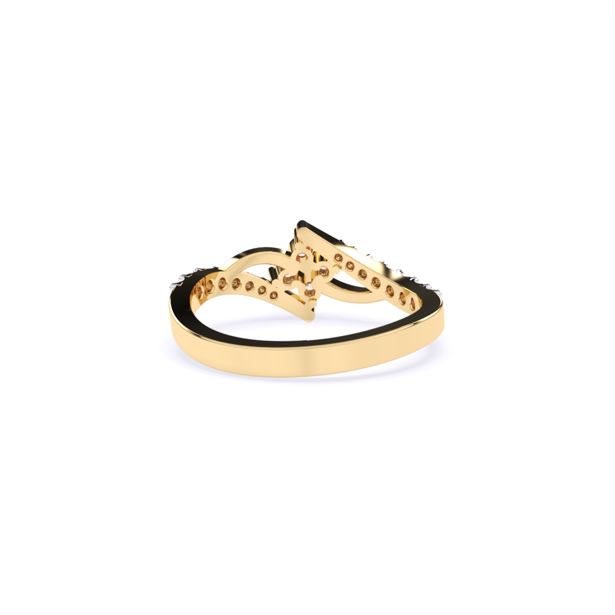 Flower Style Bypass Lab  Diamond Engagement Ring
