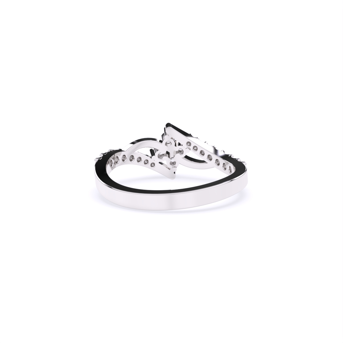 Flower Style Bypass Lab  Diamond Engagement Ring