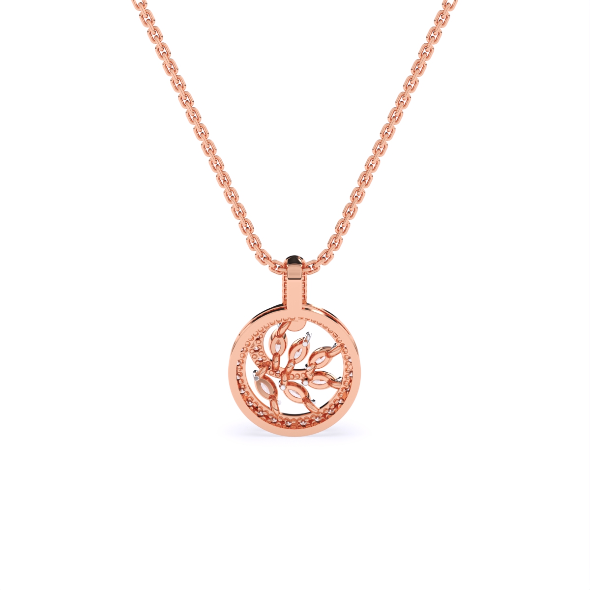 Leaf Style Lab Grown Diamond Pendant