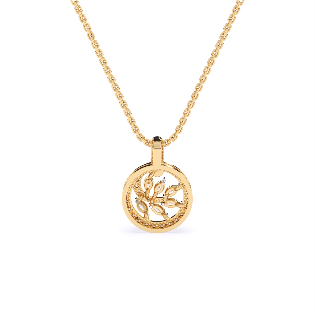 Leaf Style Lab Grown Diamond Pendant