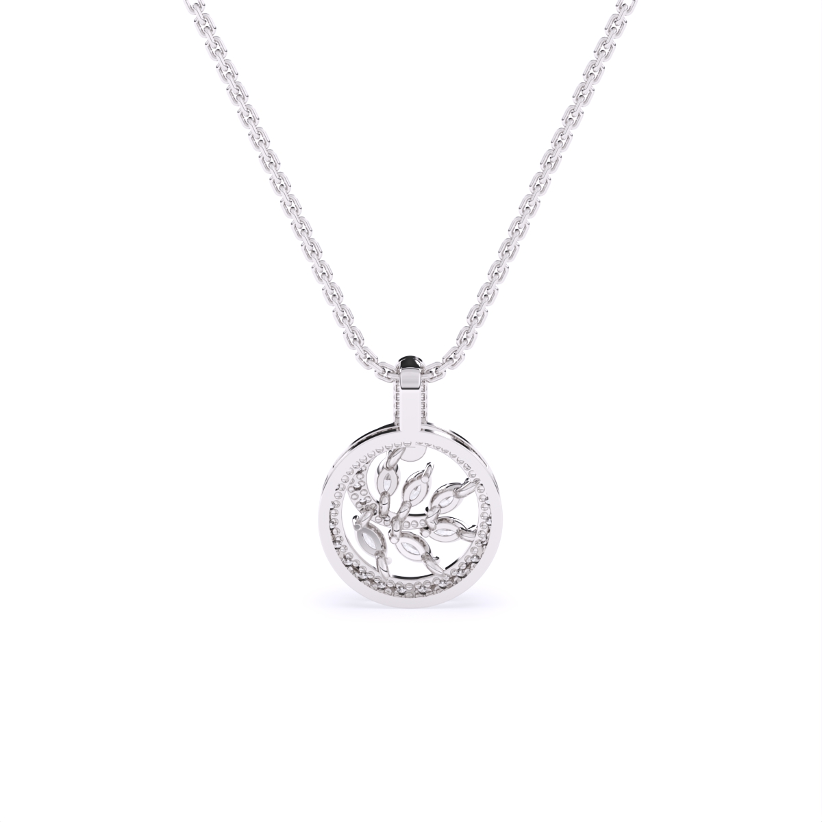 Leaf Style Lab Grown Diamond Pendant