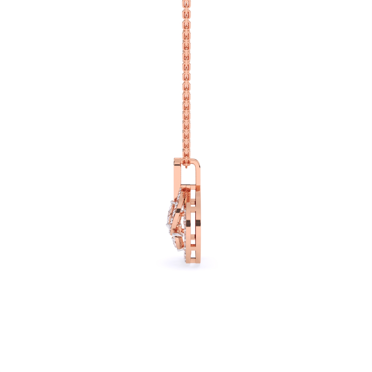 Leaf Style Lab Grown Diamond Pendant