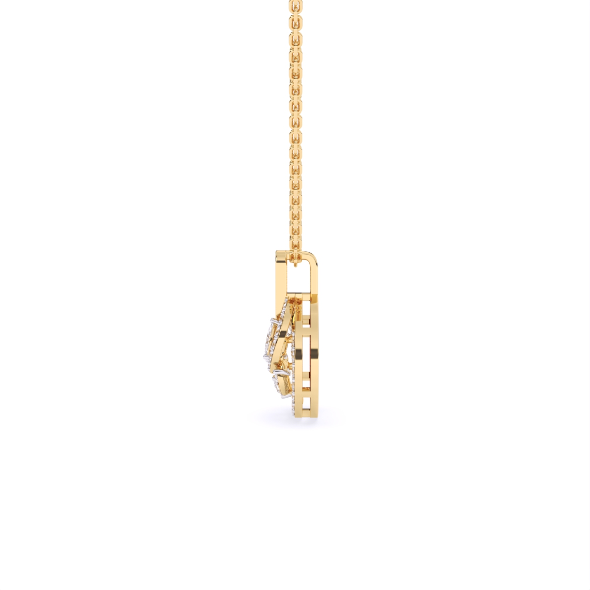 Leaf Style Lab Grown Diamond Pendant