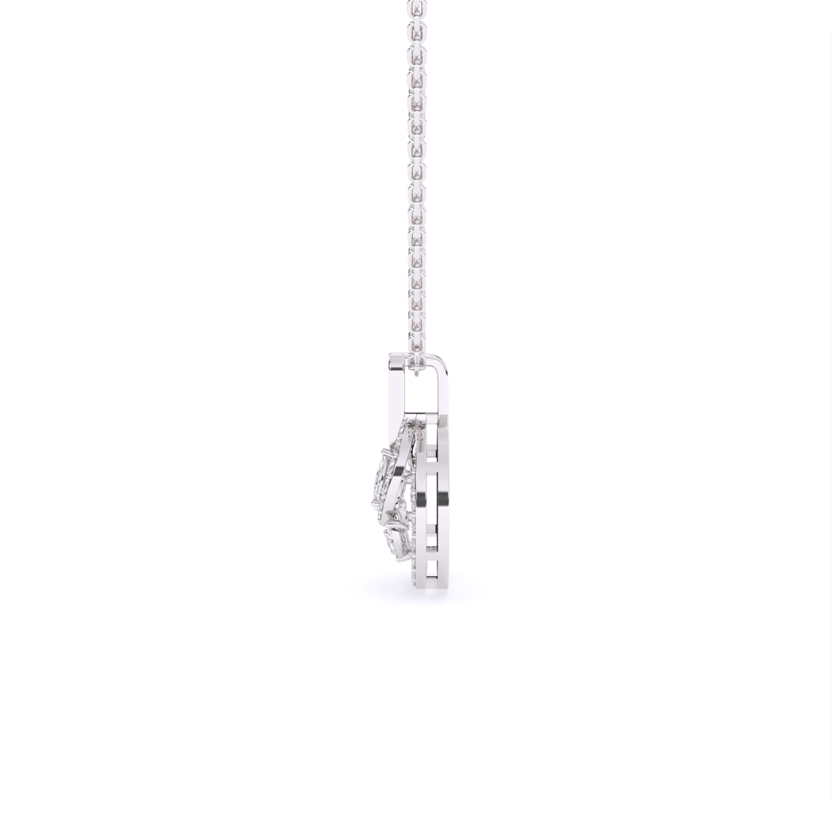 Leaf Style Lab Grown Diamond Pendant