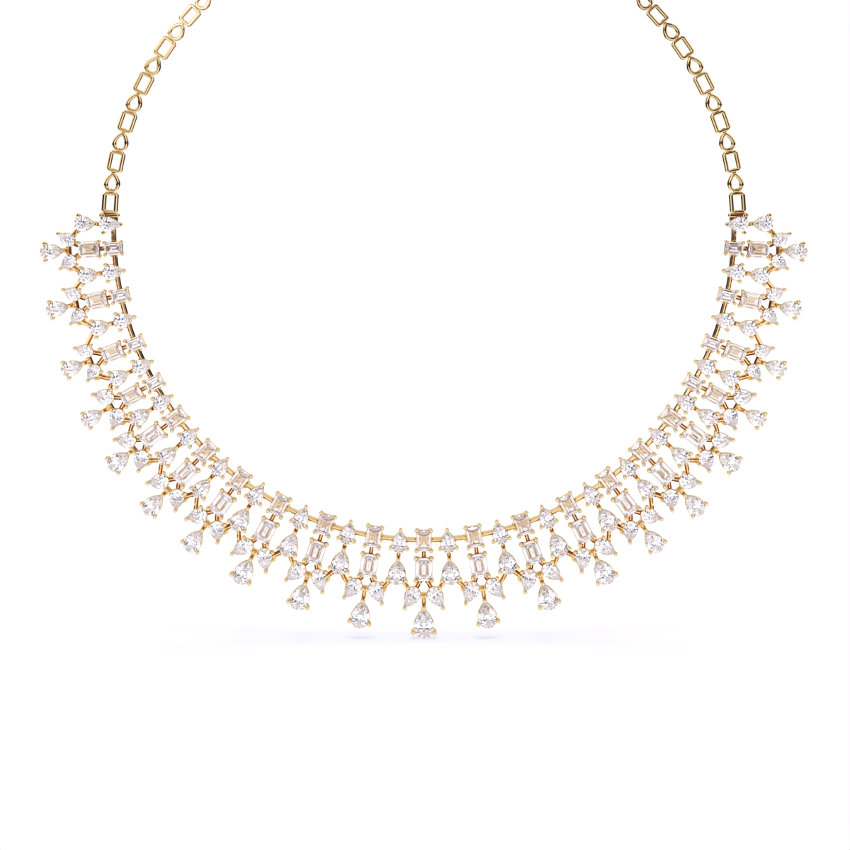 Multi Stone Solitaire Lab Grown Diamond Necklace