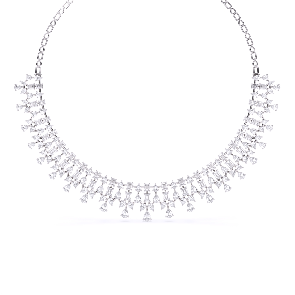 Multi Stone Solitaire Lab Grown Diamond Necklace