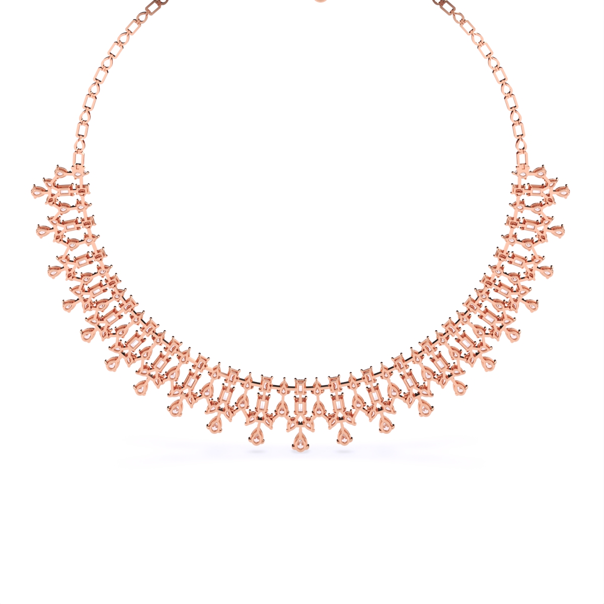 Multi Stone Solitaire Lab Grown Diamond Necklace