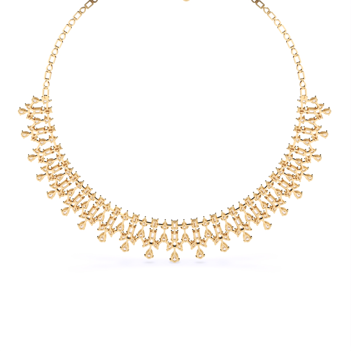 Multi Stone Solitaire Lab Grown Diamond Necklace