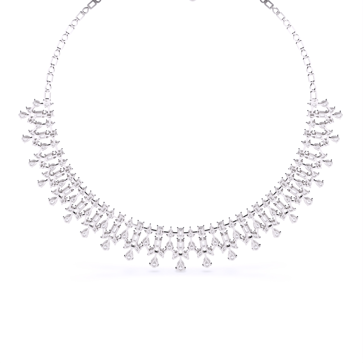 Multi Stone Solitaire Lab Grown Diamond Necklace