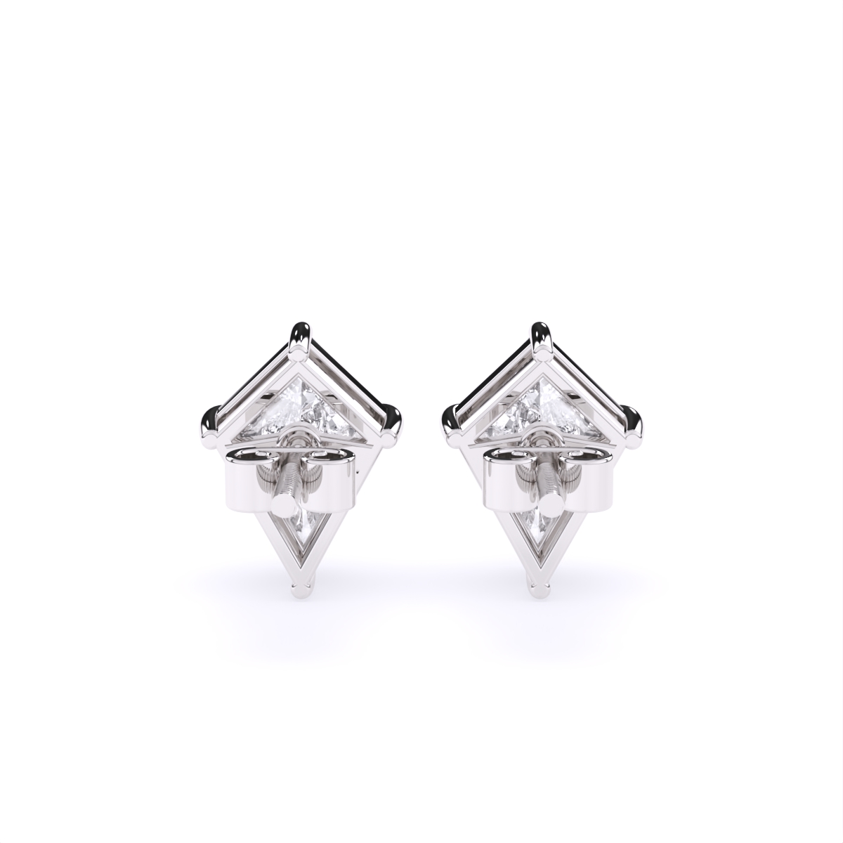 Kite cut Lab Grown Diamond Solitaire Earrings