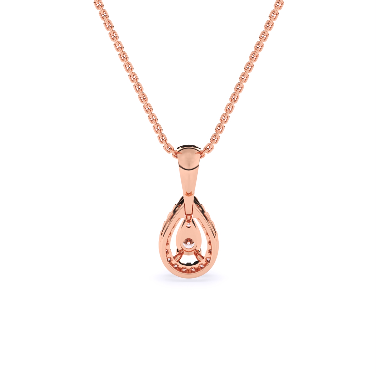 Pear Shape Halo Lab Grown Diamond Pendant