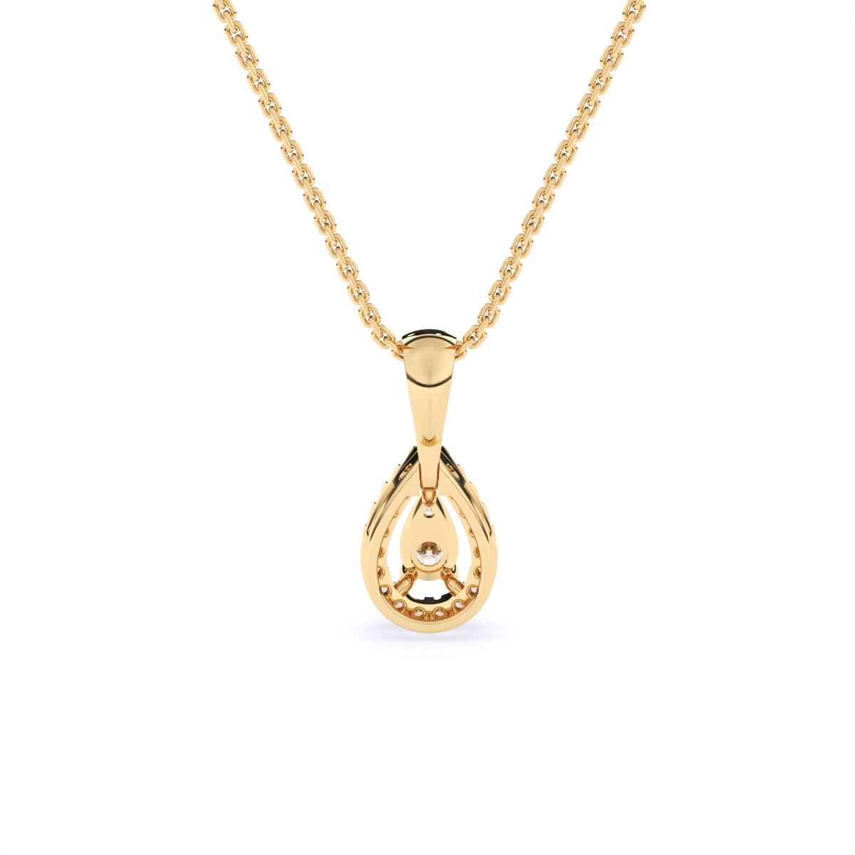 Pear Shape Halo Lab Grown Diamond Pendant