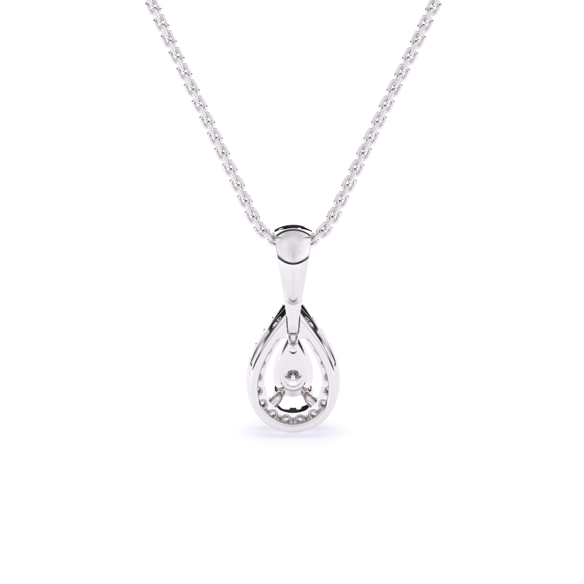 Pear Shape Halo Lab Grown Diamond Pendant