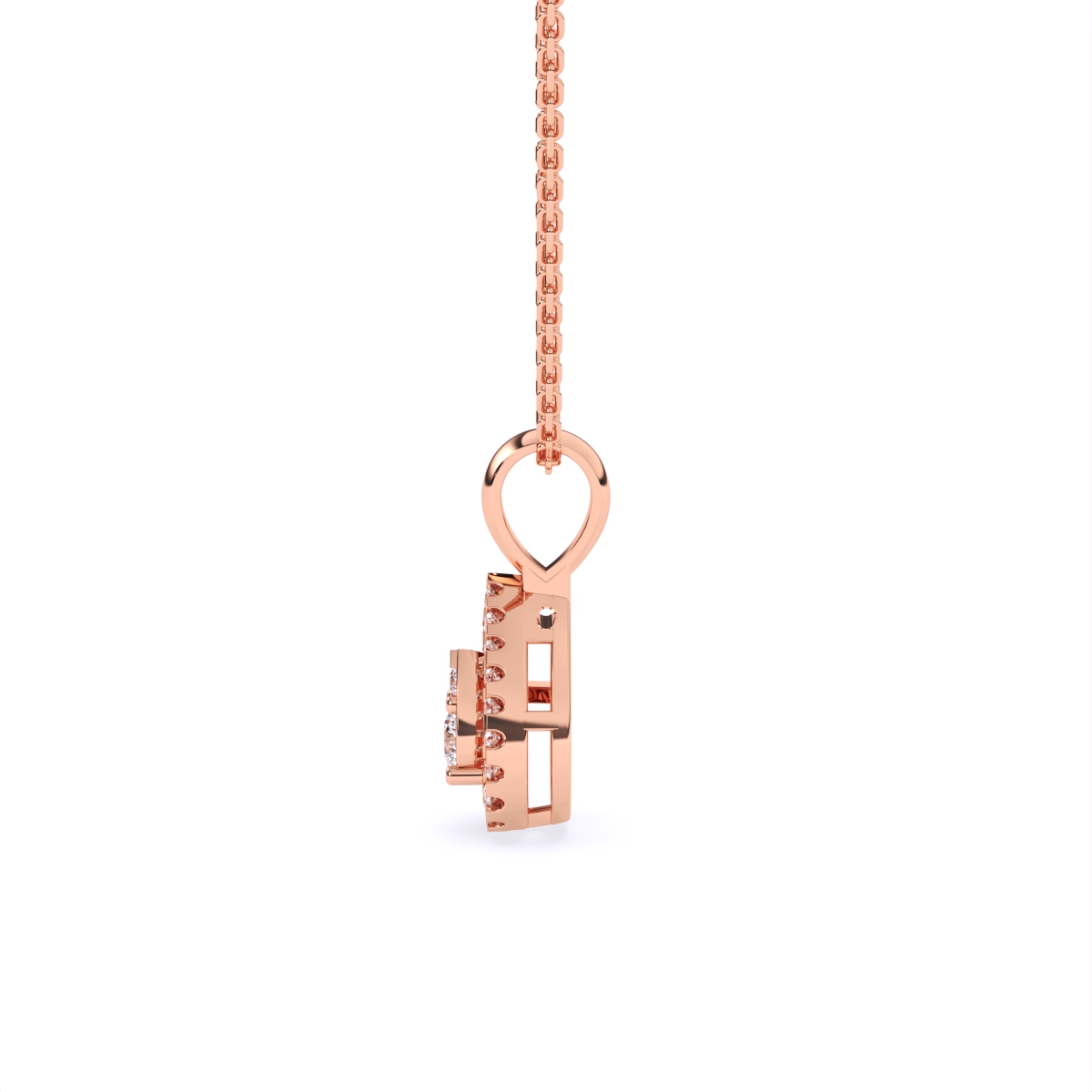 Pear Shape Halo Lab Grown Diamond Pendant