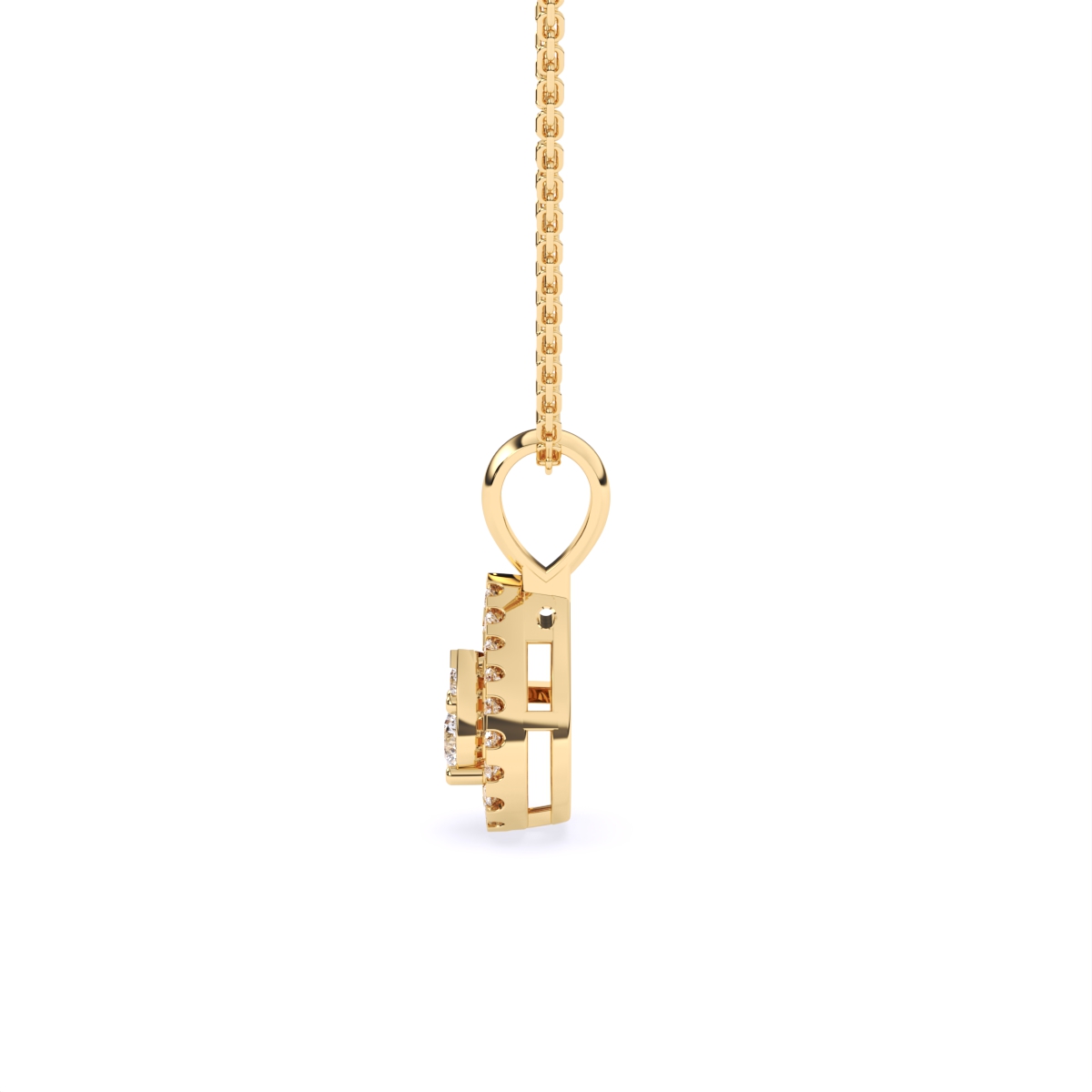 Pear Shape Halo Lab Grown Diamond Pendant