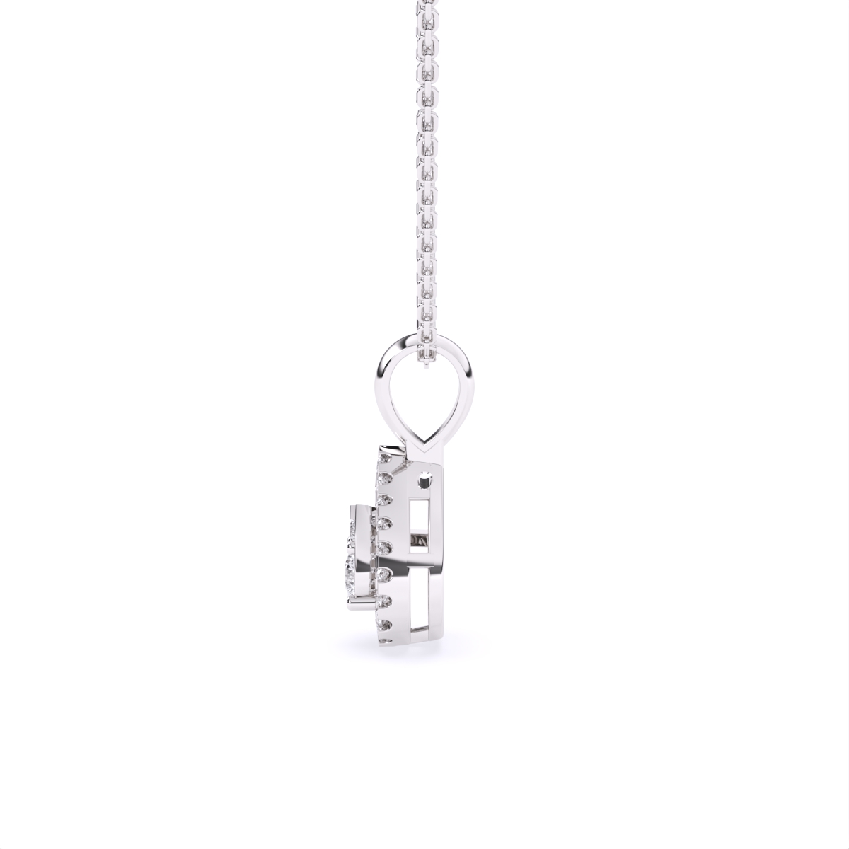 Pear Shape Halo Lab Grown Diamond Pendant