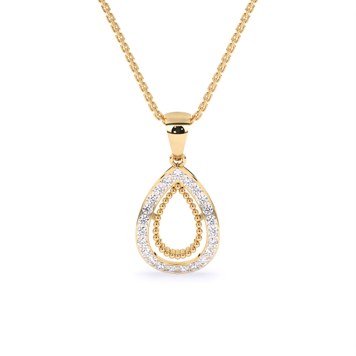 Teardrop Lab-Grown Diamond Pendant in 14K Gold