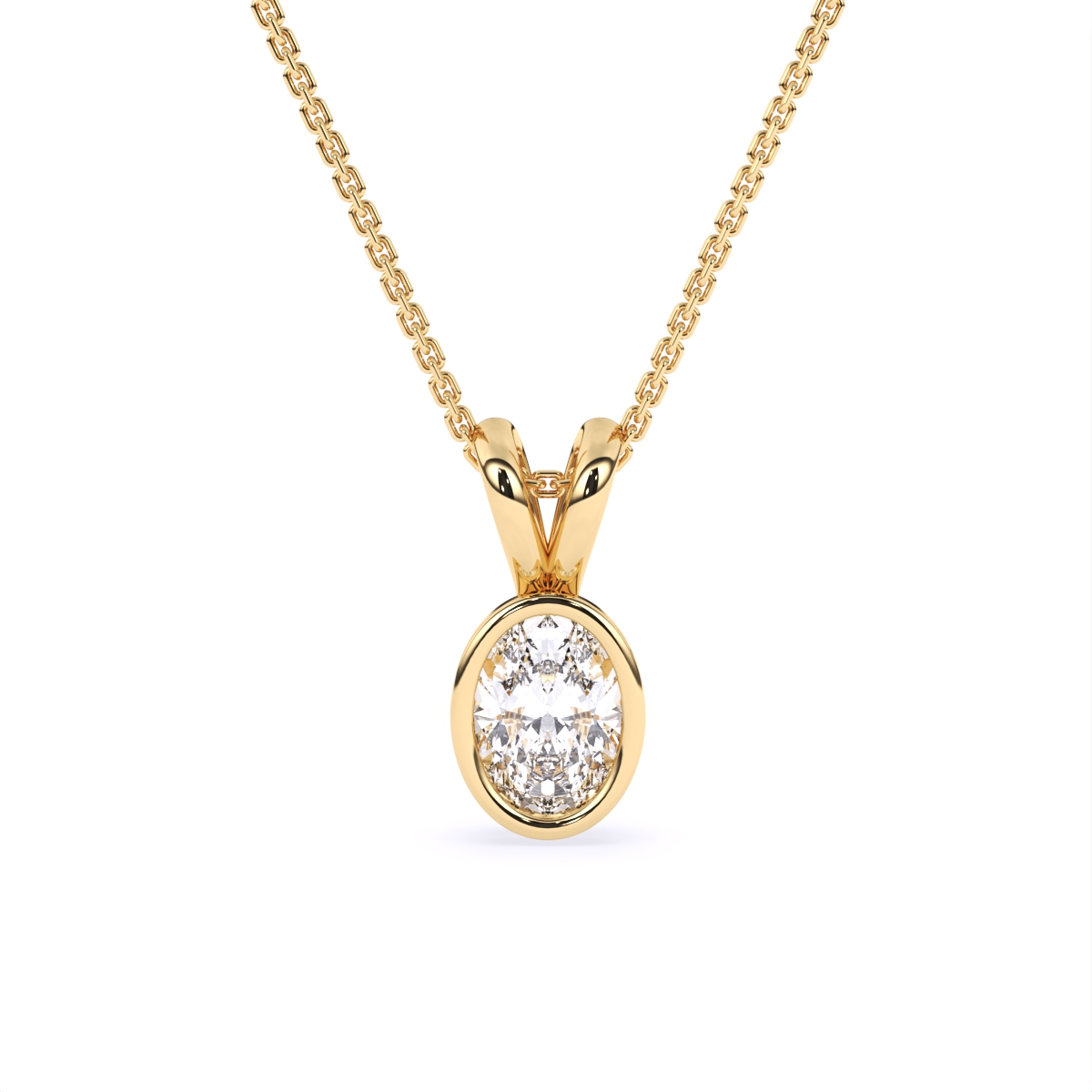 Oval Solitaire Lab Grown Diamond Pendant