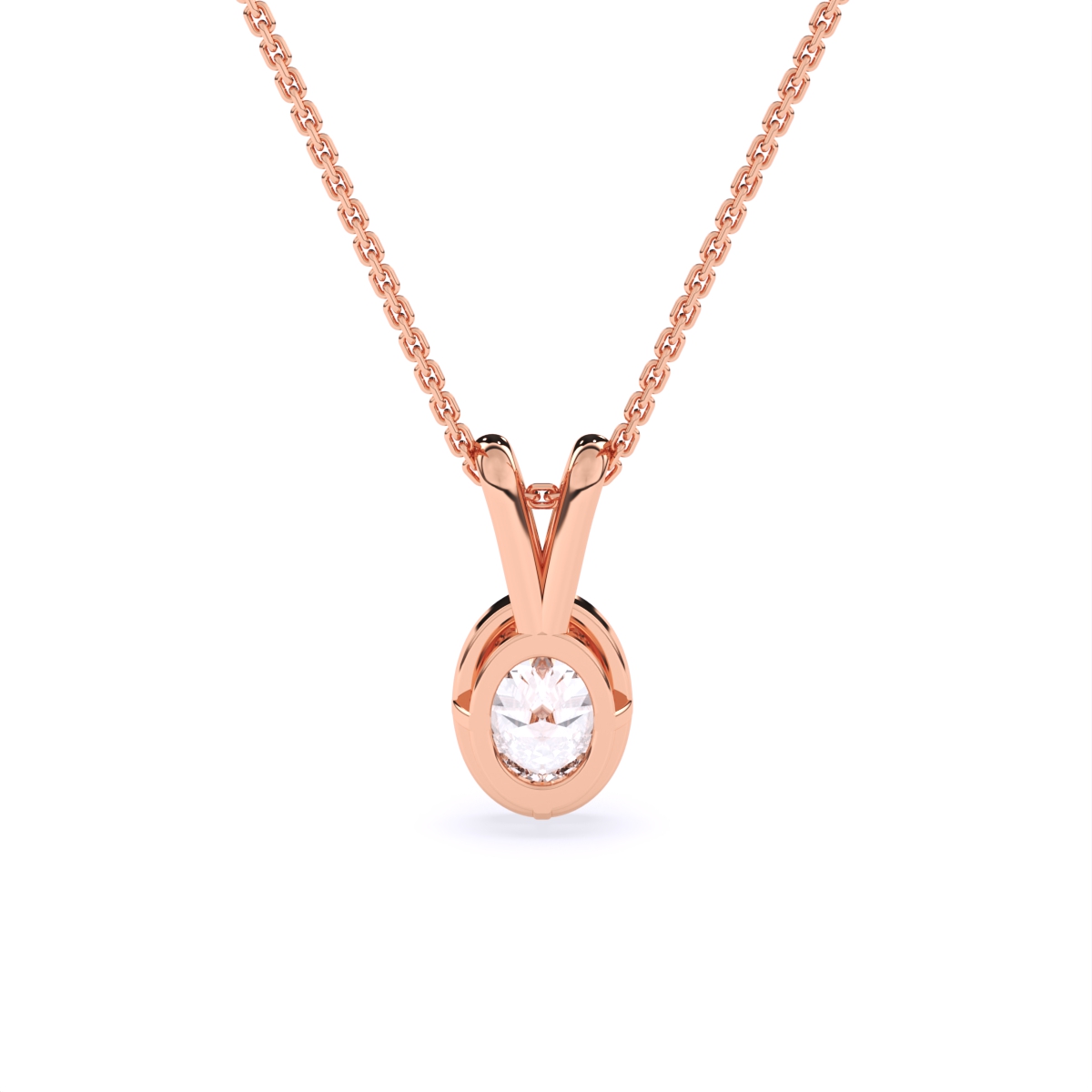 Oval Solitaire Lab Grown Diamond Pendant