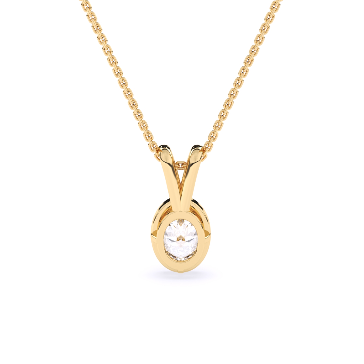 Oval Solitaire Lab Grown Diamond Pendant