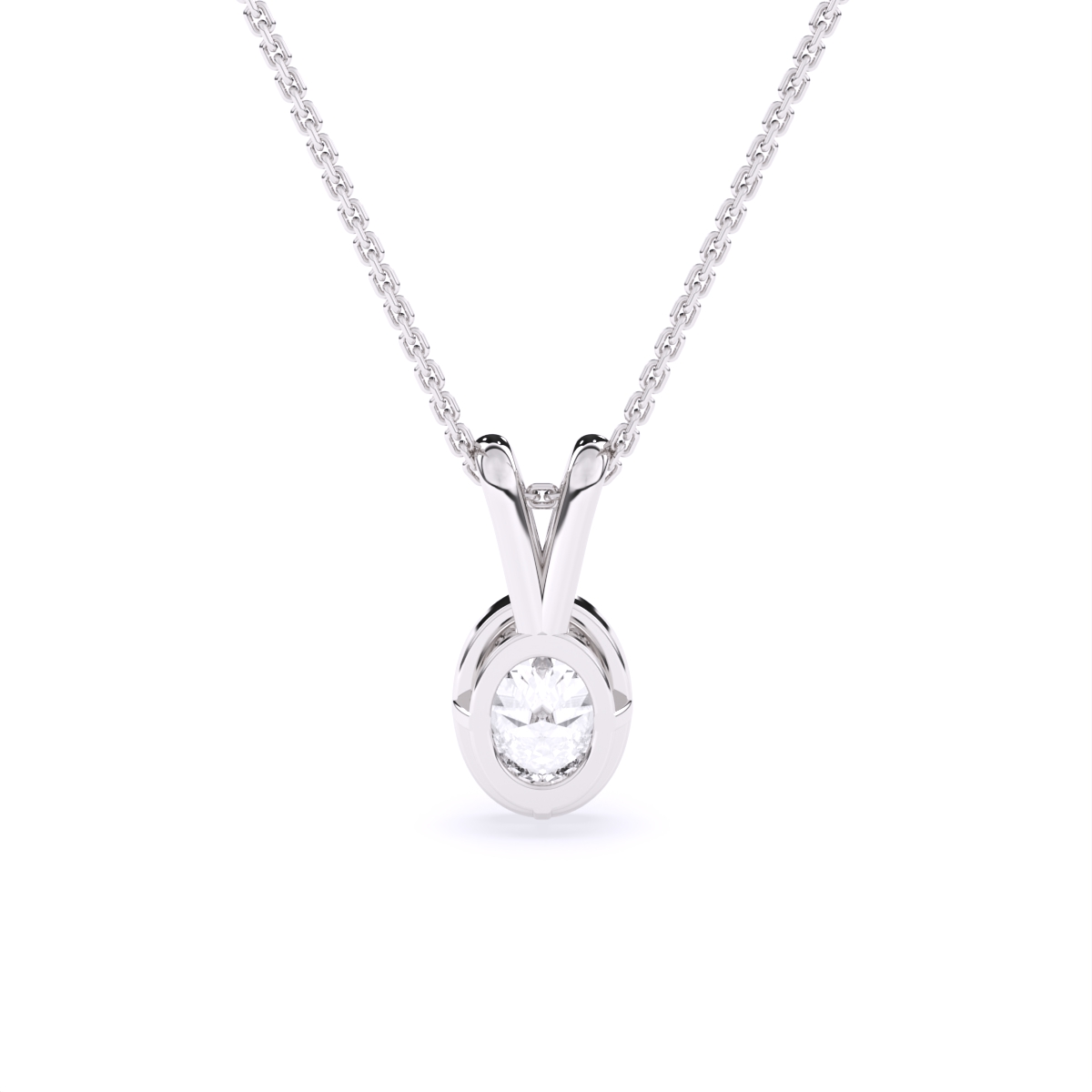 Oval Solitaire Lab Grown Diamond Pendant