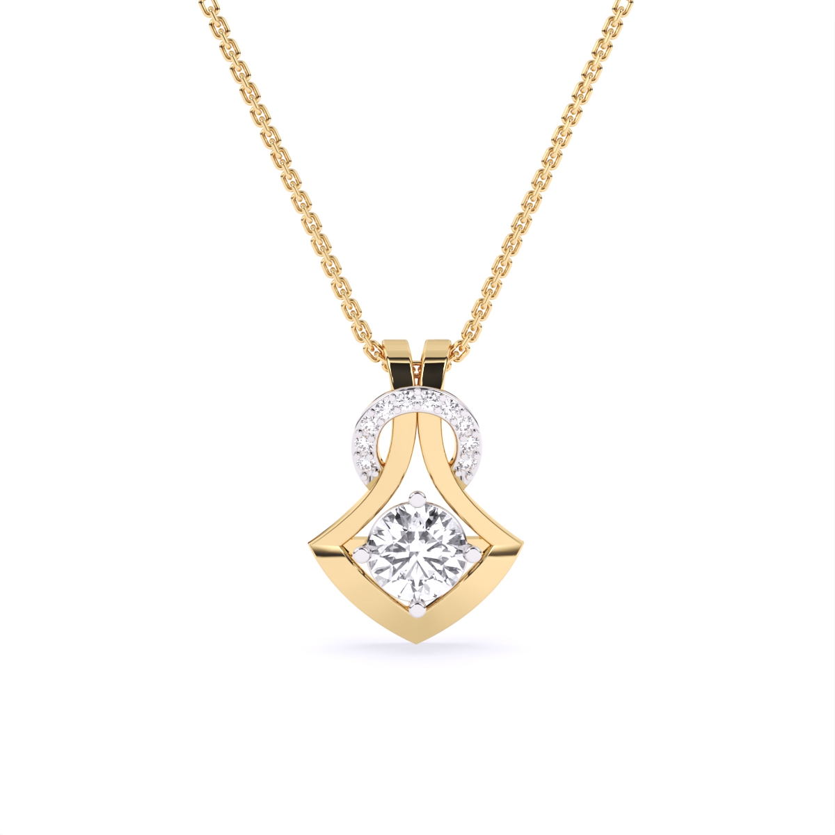 Modern Elegance Lab Diamond Pendant in 14K Gold