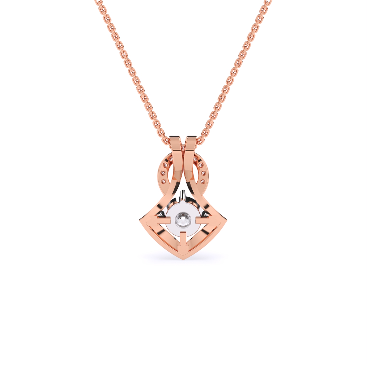 Modern Elegance Lab Diamond Pendant in 14K Gold
