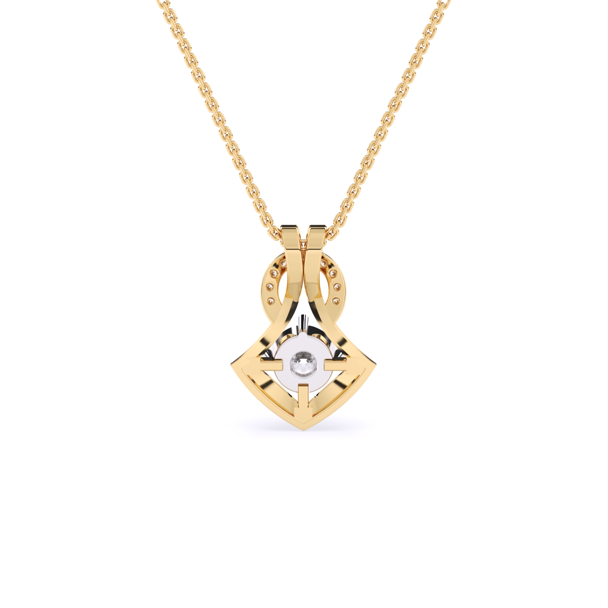 Modern Elegance Lab Diamond Pendant in 14K Gold