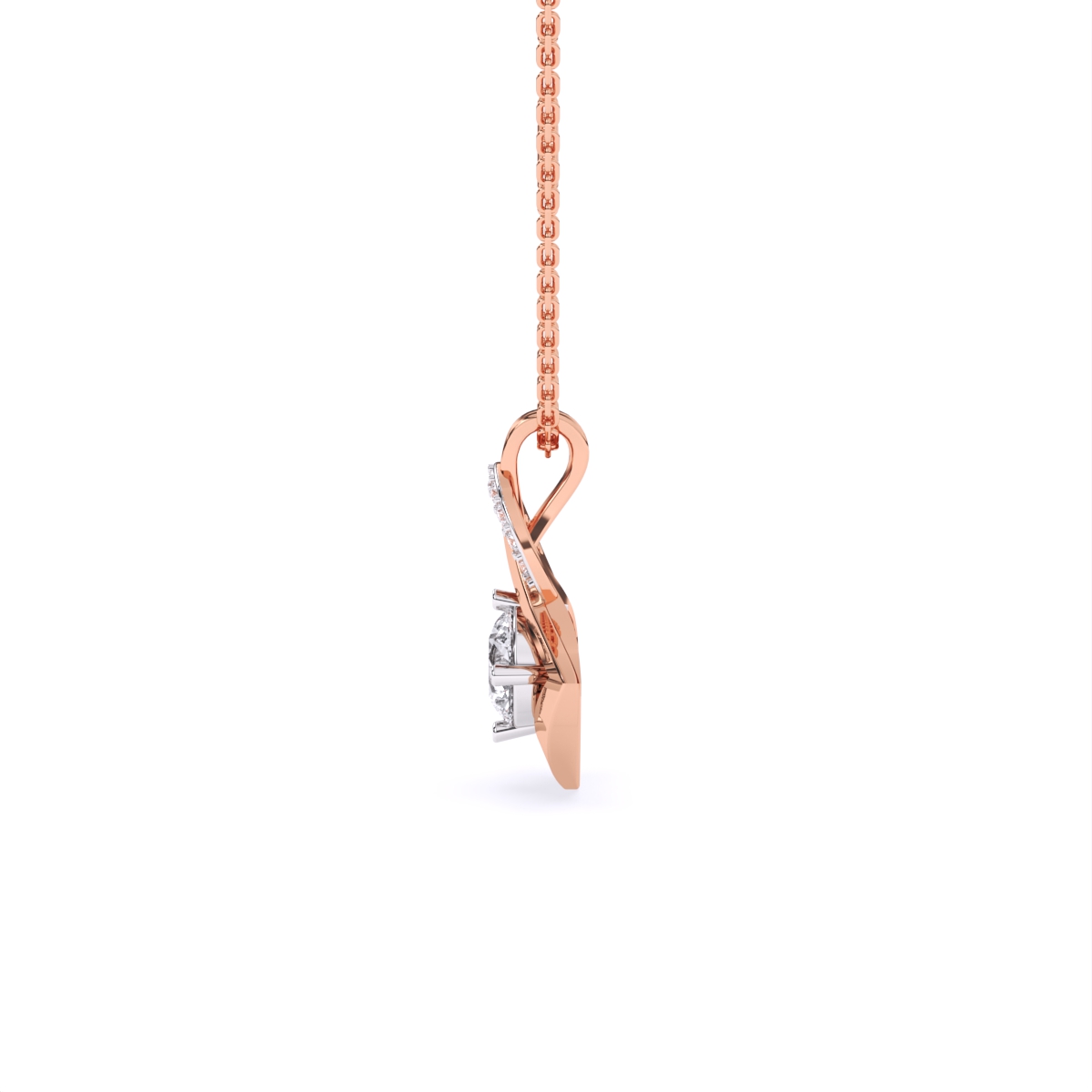 Modern Elegance Lab Diamond Pendant in 14K Gold