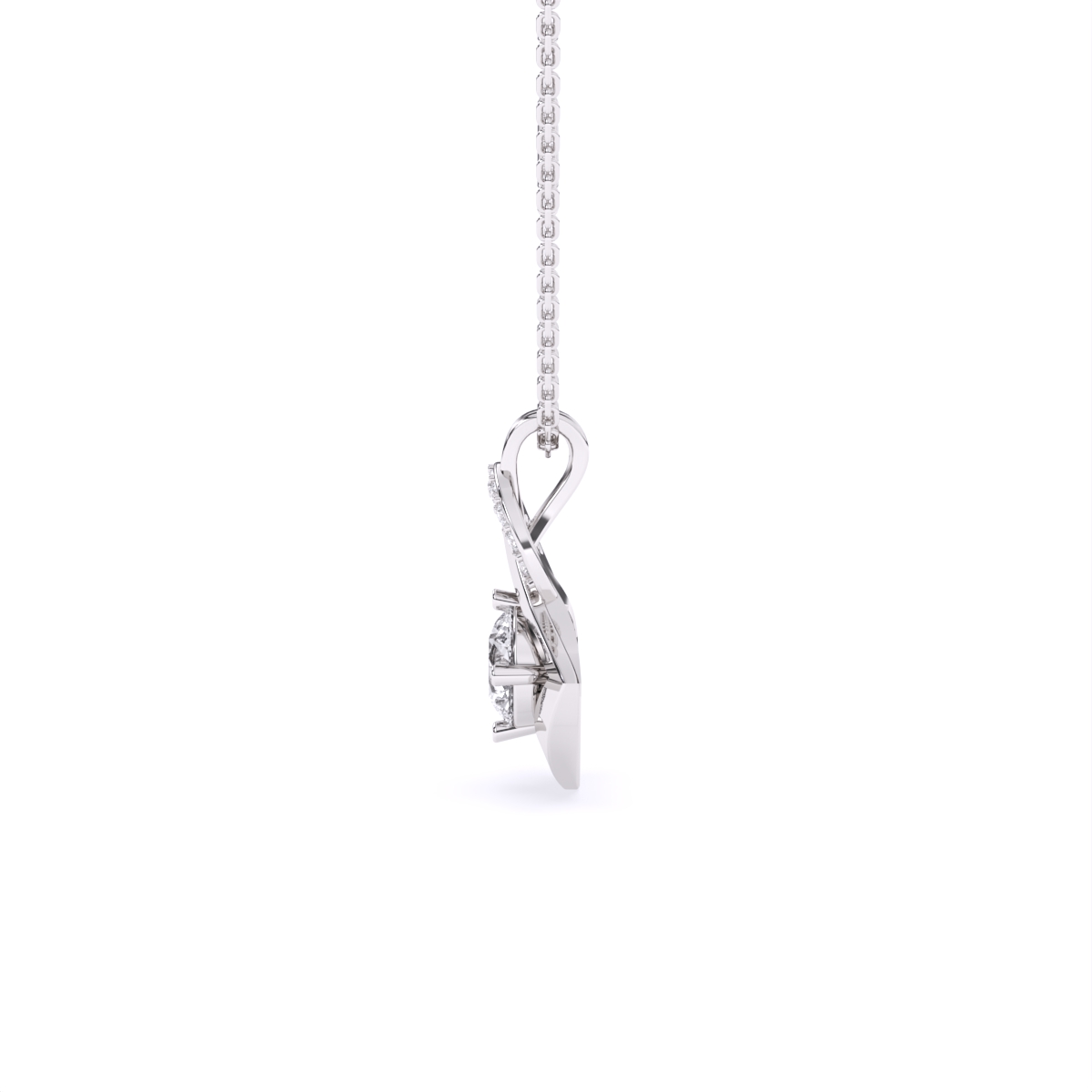 Modern Elegance Lab Diamond Pendant in 14K Gold