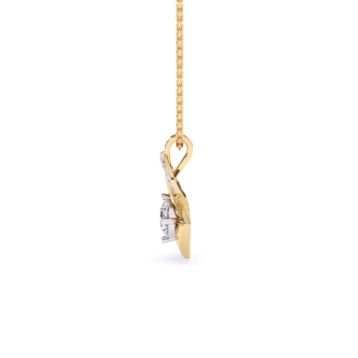 Modern Elegance Lab Diamond Pendant in 14K Gold