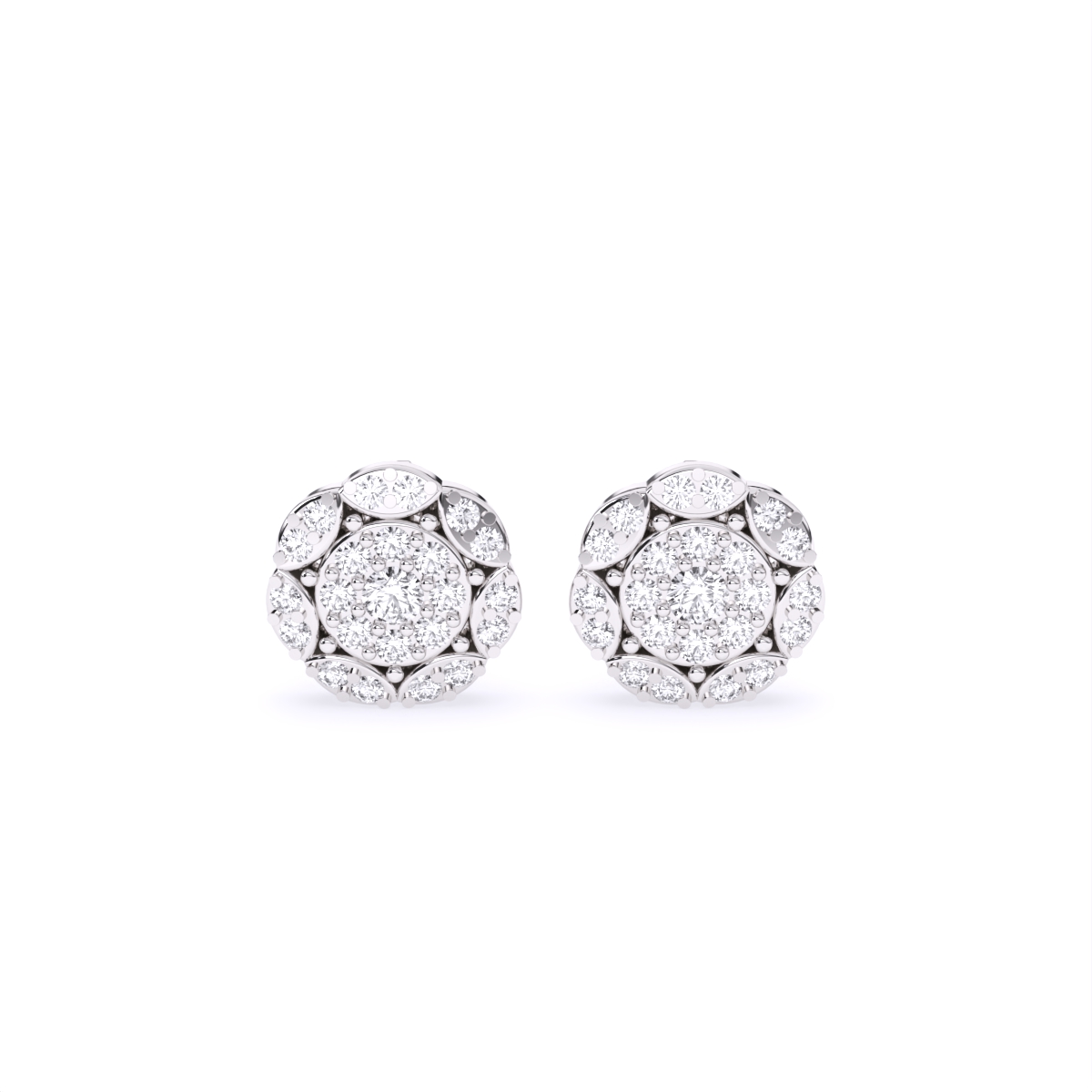 Floral-Inspired Gold Earrings with Lab-Grown Diamonds