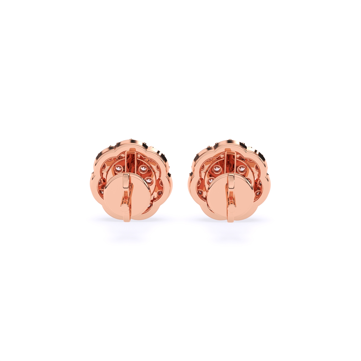 Floral-Inspired Gold Earrings with Lab-Grown Diamonds