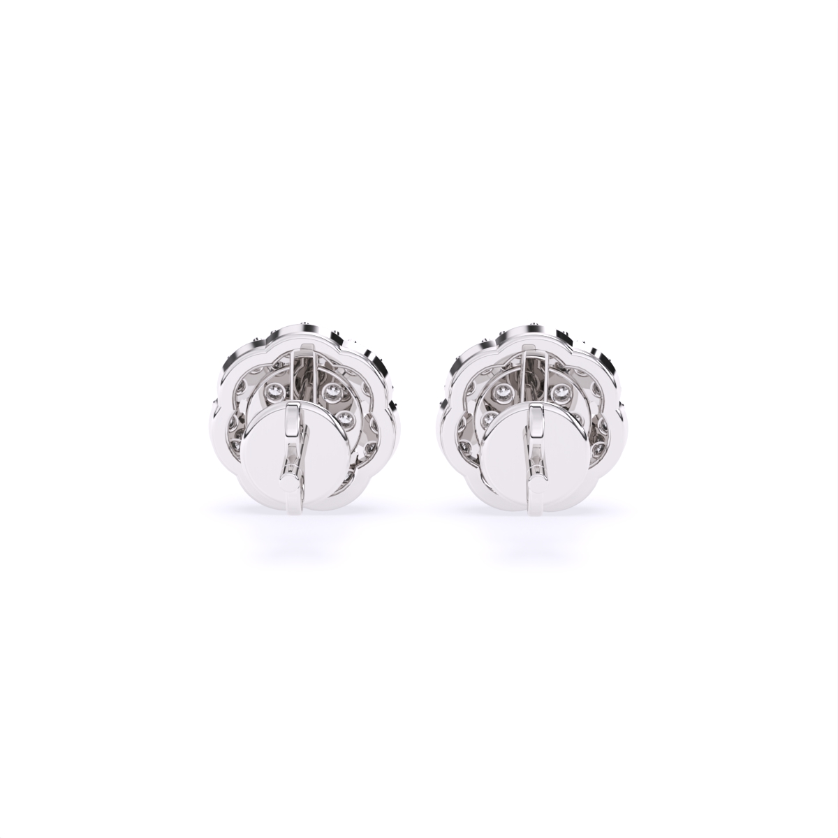 Floral-Inspired Gold Earrings with Lab-Grown Diamonds